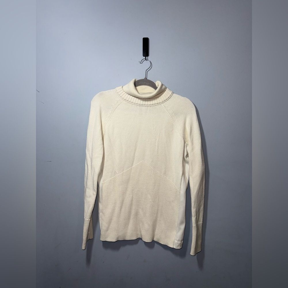 Athleta Women’s Mesa Hybrid T-Neck Merino Wool Blend Sweater Size M GUC*